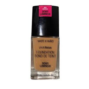 ⚫NEW Wet n Wild PhotoFocus Dewy Hydrating Foundation, Amber Beige #1111529, 1 oz